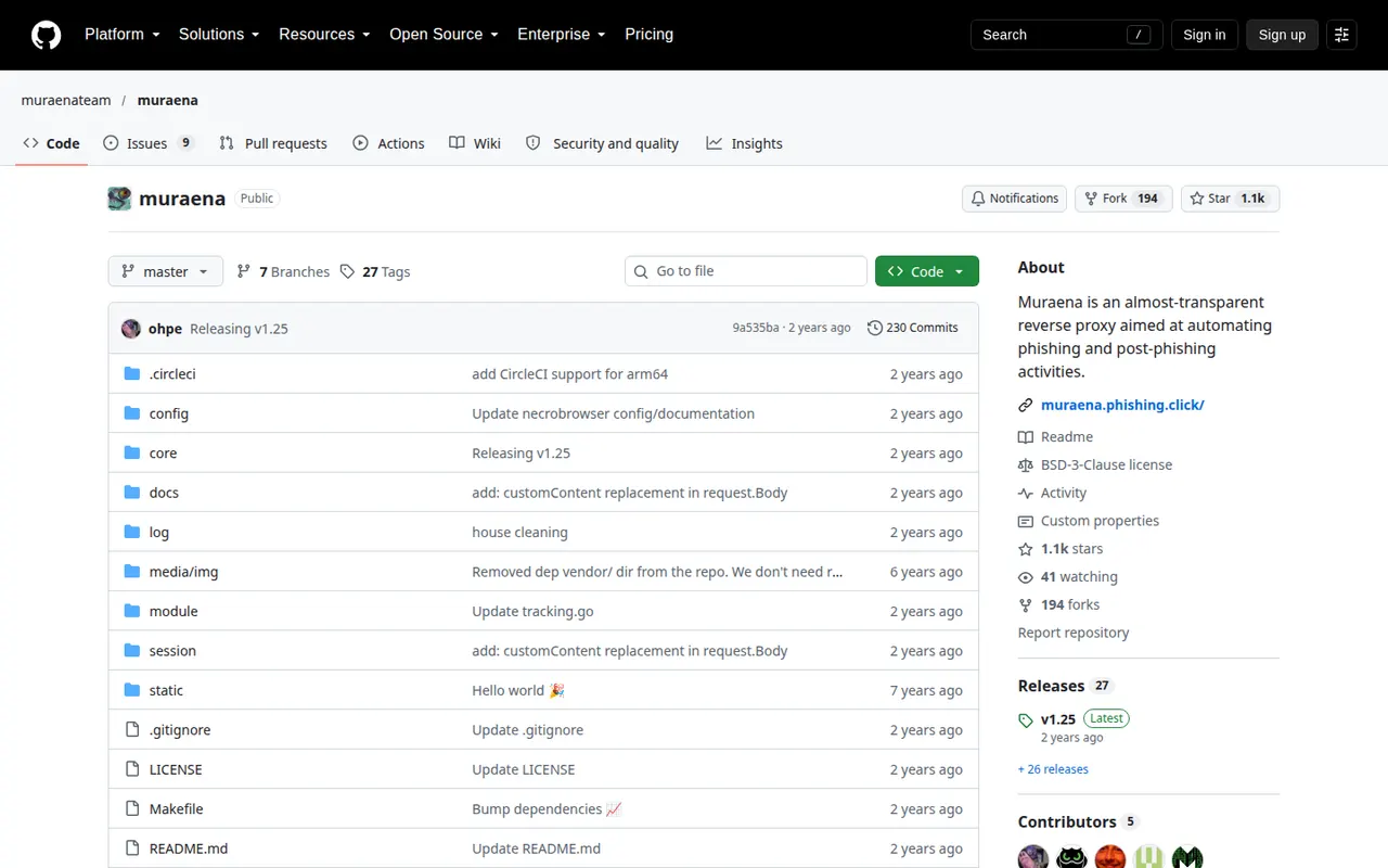 Muraena GitHub repository