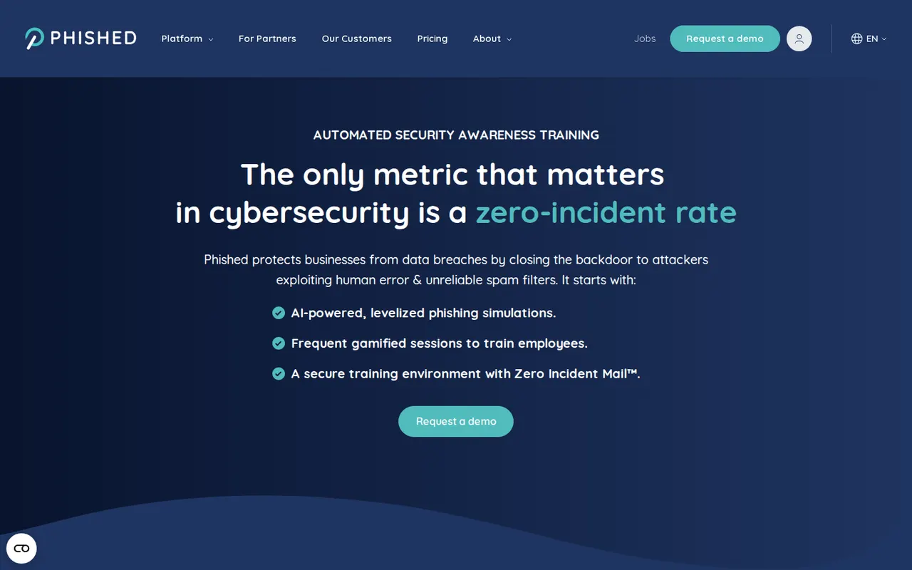 Phished homepage